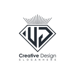 Luxury Initial Letter Monogram in Pentagon Diamond Shape with Royal Crown for Premium Branding & High-End Logo Design
