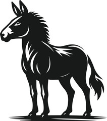 Vector silhouette of a mule