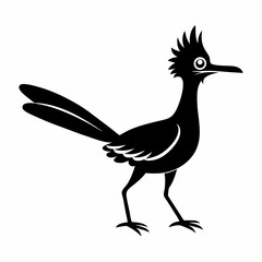 Obraz premium Black Silhouette Roadrunner Icon