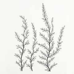 Naklejka premium A simple and elegant illustration of a bunch of flowers drawn in ink. This versatile image can be used for various purposes