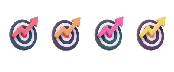 Up arrow 3d icon illustration business success growth trend symbol financial chart increase graphic sign direction stock exchange concept transparent png isolate on white background Download.