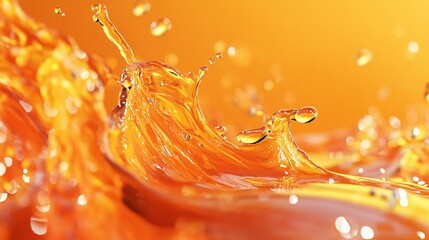 An orange juice splash with an abstract background