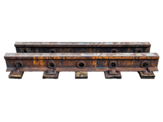Isolated Pair of Rusty Train Tracks