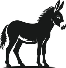 Vector silhouette of a mule