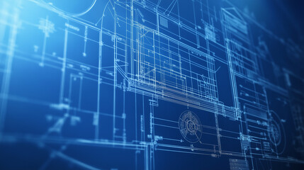 Fototapeta premium Architect blueprint and plan design with pen