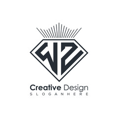 Luxury Initial Letter Monogram in Pentagon Diamond Shape with Royal Crown for Premium Branding & High-End Logo Design
