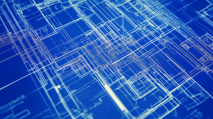 Fototapeta premium Architect blueprint and plan design with pen