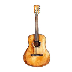 Obraz premium Beautiful Hand-Drawn Illustration of an Acoustic Guitar for Children's Art Projects and Educational Materials