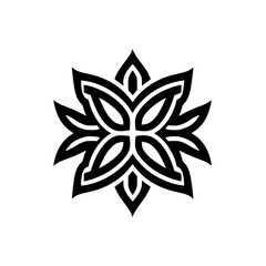 Black and White Floral Mandala: Geometric Ornament Design
