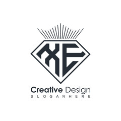 Luxury Initial Letter Monogram in Pentagon Diamond Shape with Royal Crown for Premium Branding & High-End Logo Design
