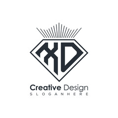 Luxury Initial Letter Monogram in Pentagon Diamond Shape with Royal Crown for Premium Branding & High-End Logo Design
