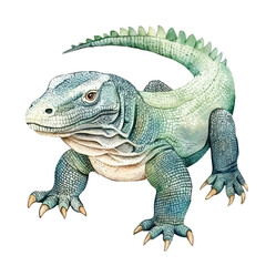 Fototapeta premium Detailed Illustration of a Komodo Dragon Isolated on a Transparent background