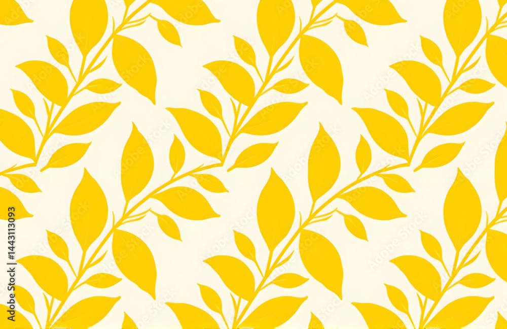 Poster a vibrant yellow leaf pattern design is perfect for adding a summer touch to any room or outdoor spa
