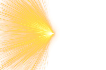 Golden light brust of Speed Lines on Transparent Background