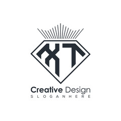 Luxury Initial Letter Monogram in Pentagon Diamond Shape with Royal Crown for Premium Branding & High-End Logo Design
