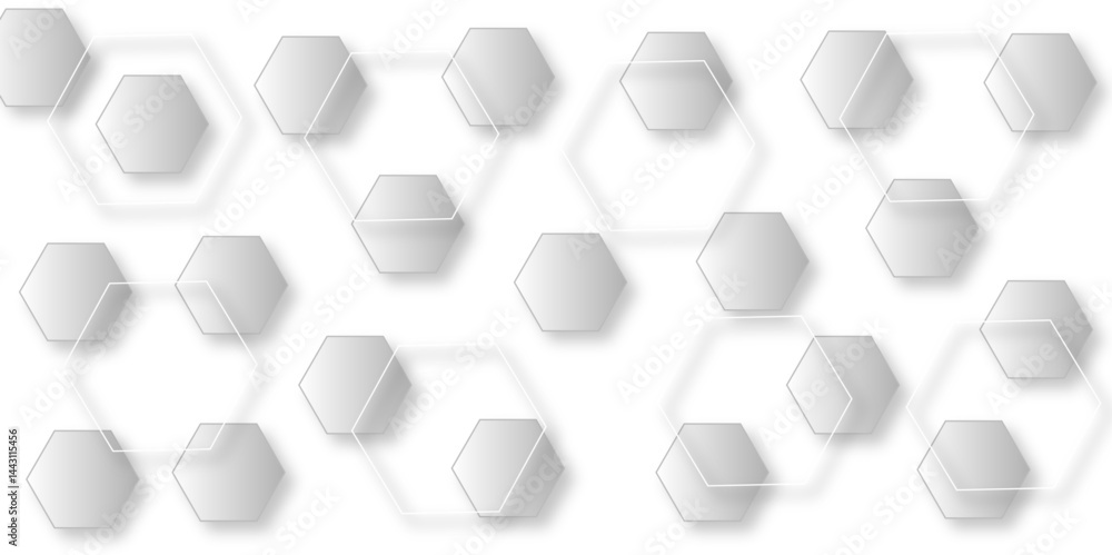 Poster luxury hexagonal abstract black metal background with golden light lines. dark 3d geometric texture 