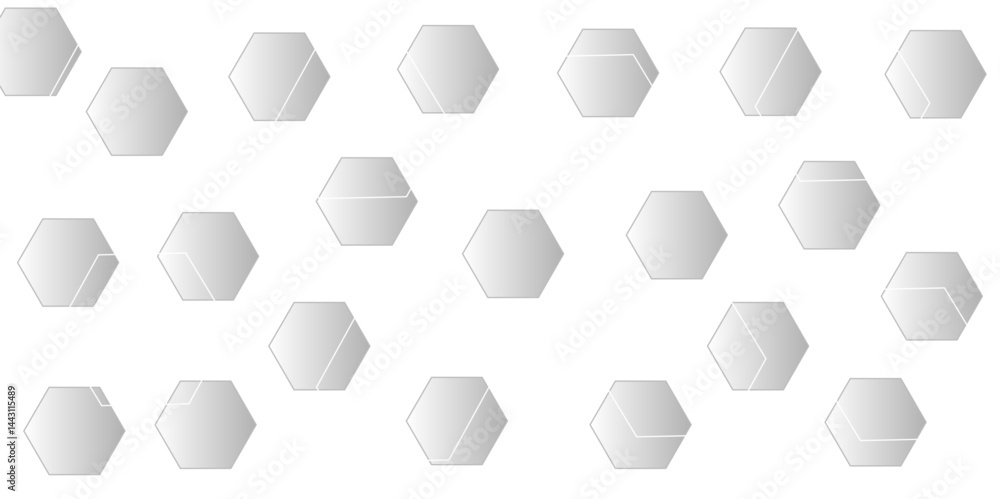 Poster luxury hexagonal abstract black metal background with golden light lines. dark 3d geometric texture 