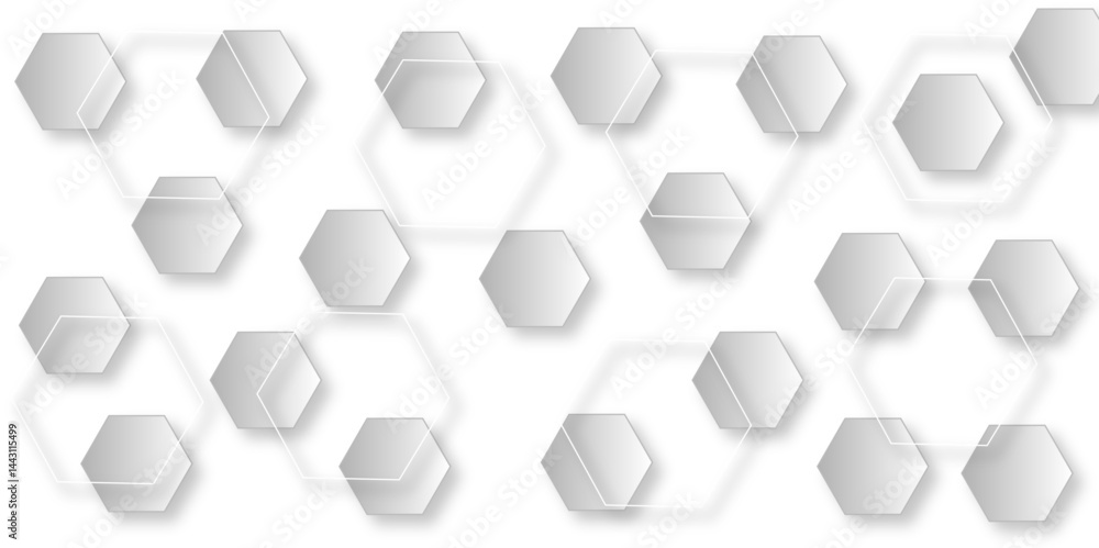 Poster luxury hexagonal abstract black metal background with golden light lines. dark 3d geometric texture 