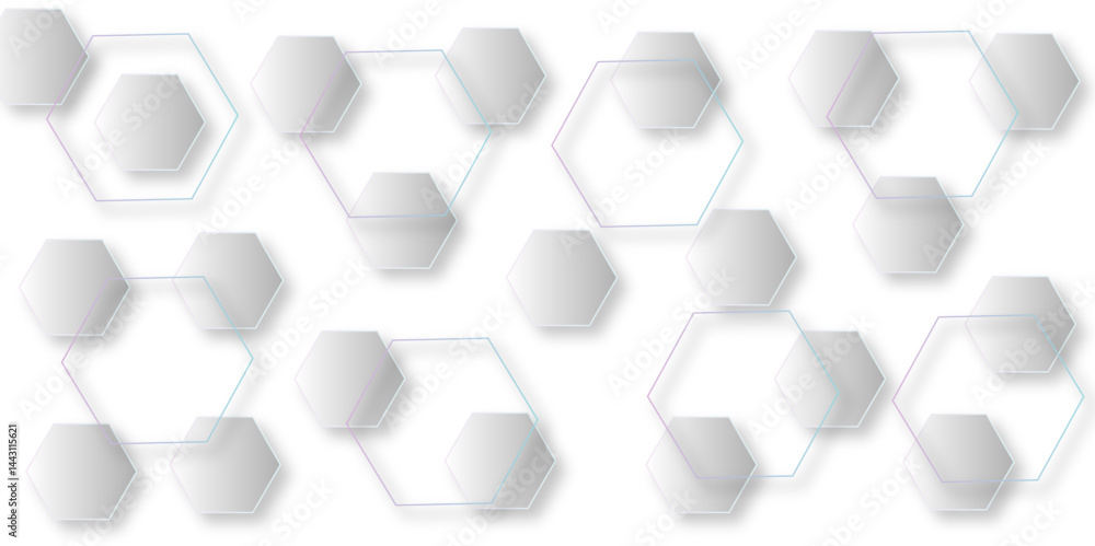 Poster luxury hexagonal abstract black metal background with golden light lines. dark 3d geometric texture 