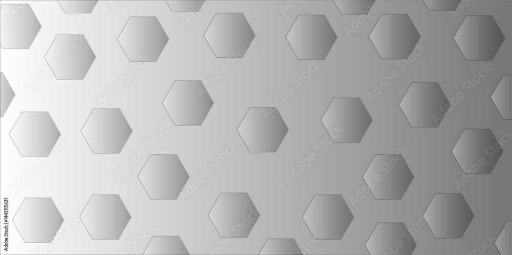 Poster luxury hexagonal abstract black metal background with golden light lines. dark 3d geometric texture 