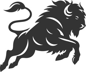 Vector animal bison silhouette