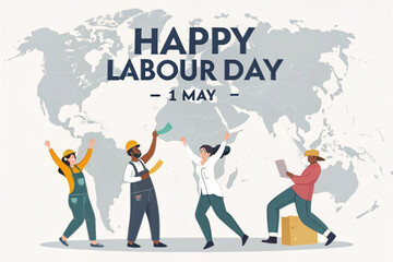 Happy Labor Day poster illustration, Labor Day post design, 1 may international labor day post design_0004_-happy-labour