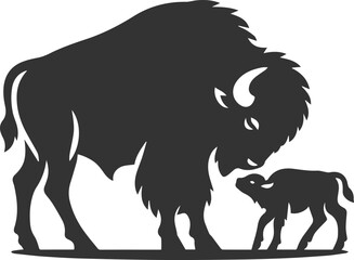 Vector animal bison silhouette © MDAbdul