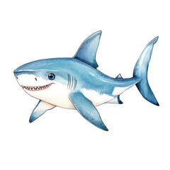Obraz premium Colorful Cartoon Shark Illustration for Children's Books and Educational Materials