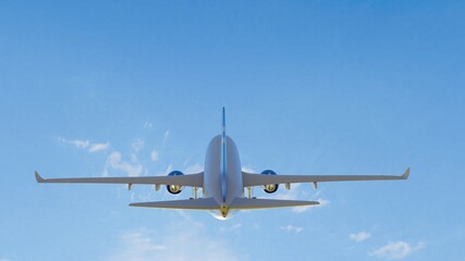 airplane in the blue sky