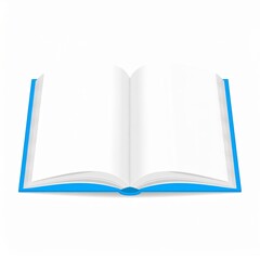 Open Book with Blank Pages on a White Background
