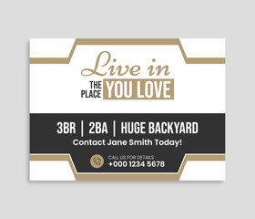 Modern Home sale business real estate company yard sign or signage design.