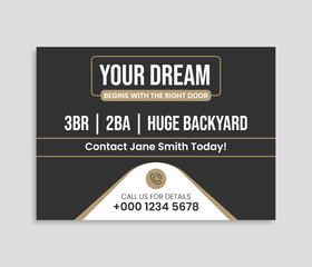 Modern Home sale business real estate company yard sign or signage design.