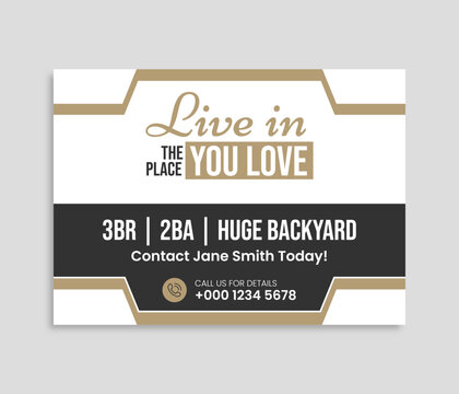 Modern Home sale business real estate company yard sign or signage design.