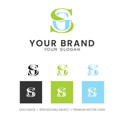 S + G Initial Simple clean Logo vector