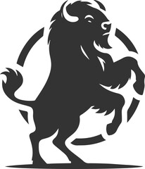 Vector animal bison silhouette