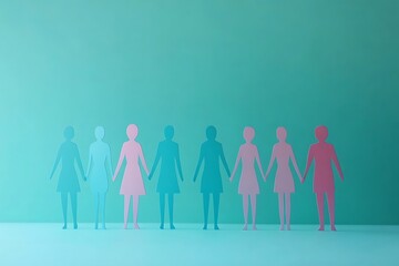 Pastel Women Holding Hands Teamwork Unity1