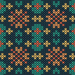 Knitted fabric design seamless. Knitting pattern illustration design for decoration, clothing, fabric texture