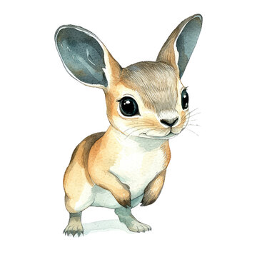Cute Viscacha Isolated on Transparent background Captured in Detailed Watercolor Style Perfect for Nature Illustrations