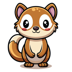 Cute cartoon animal, likely a weasel or similar small mammal, with large eyes and a friendly expression