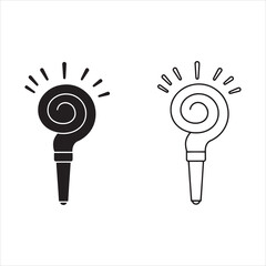 party horn blower noise maker icon set glyph outline vector