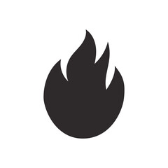 Fire icon sign isolated on white background.