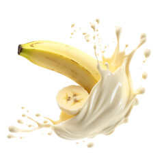 Banana with milk splash