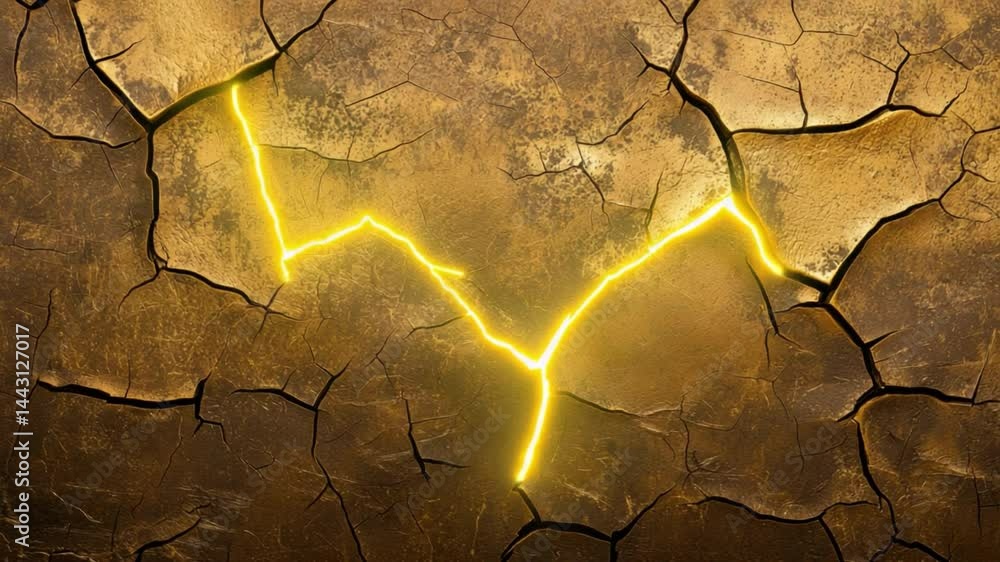 Poster detailed close-up of an old cracked gold surface showing textures and patterns perfect for backgroun