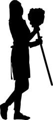 silhouette of a woman cleaning service 