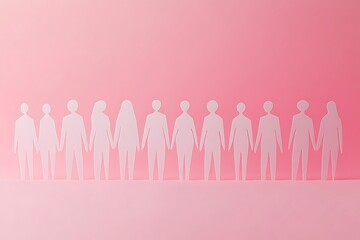 Peaceful Paper Cutout Figures Holding Hands Together