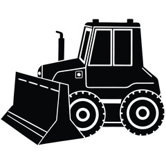 Farm tractor, black and white silhouette logo design isolated on a white background.  A farm Tractor Silhouette. Vector illustration, Farm Tractor silhouette vector illustration, Tractor silhouette.