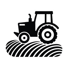 Naklejka premium Agricultural Tractor Silhouette Vector Icon