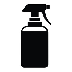 spray bottle silhouette icon white background.