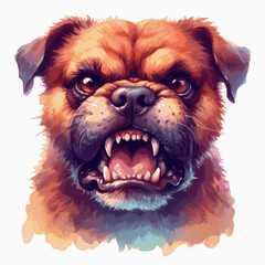 Wildwash Wrath dog angry isolated watercolor vector illustration svg 