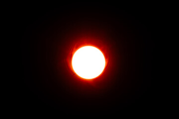 Bright Red Light Glow Against Dark Background